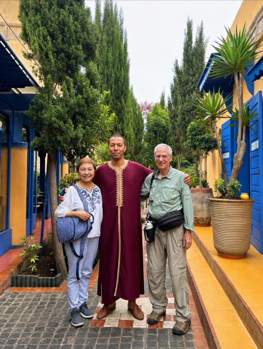 Issam Jaber with Moroccan Local Tours guests in Marrakech